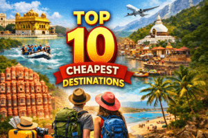 भारत की 10 सबसे सस्ती ट्रैवल डेस्टिनेशन का दृश्य जहां कम बजट में घूमने की जानकारी दी गई है