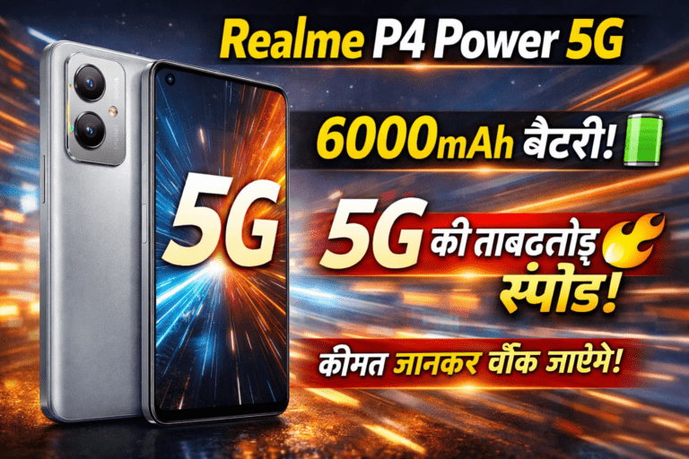 Realme P4 Power 5G स्मार्टफोन का प्रीमियम डिजाइन और बड़ी डिस्प्ले के साथ रियलिस्टिक थंबनेल