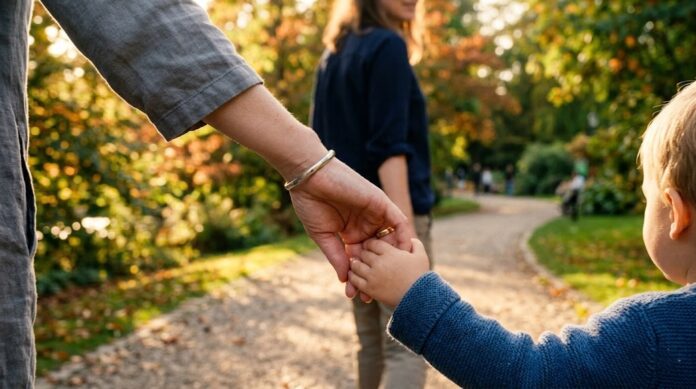 Nostalgic photo of mother holding child's hand 2026
